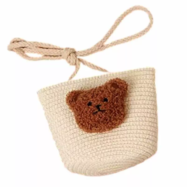 Liten handväska med björnhuvud för flicka