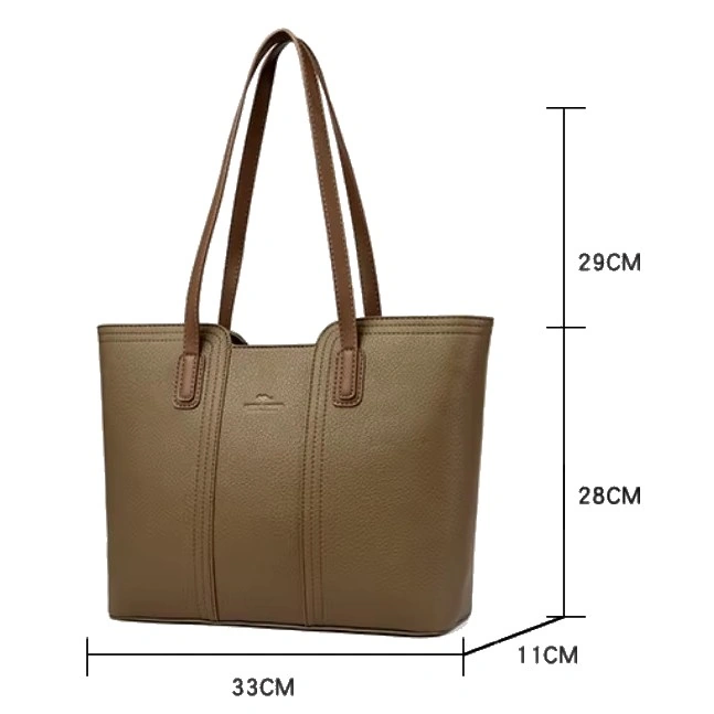 Moderiktig brun shopperväska dam med långa handtag. Tidlös design som passar både på kontoret och till vardags.