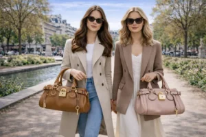 Chloé Paddington handväska från 2004 i klassiska färger, inspirerad av Kathie Holmes stil. Tidlös trend som återkommer 2026.