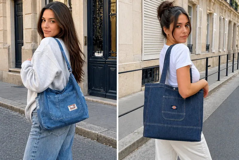 Elegant liten jeansväska för trendig citystil. Perfekt accessoar för minimalistiska outfits och en chic urban look.